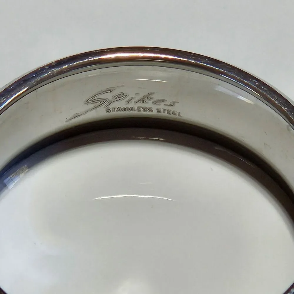 Stainless Steel Two Toned Blue IP & Silver Lord's Prayer Ring Size 7